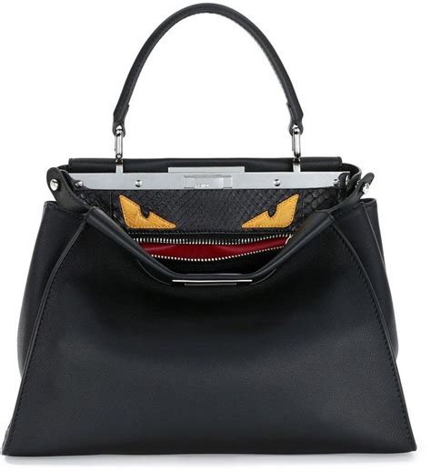 fendi peekaboo 23 silver eyes|fendi peekaboo bag parts.